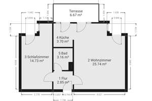 * Helle, gepflegte und gut geschnittene 2-Zimmer-Wohnung * – Die vollständige Adresse der Immobilie erhältst du vom Anbieter., 1156 Mobschatz, Dresden – Vorschaubild 9