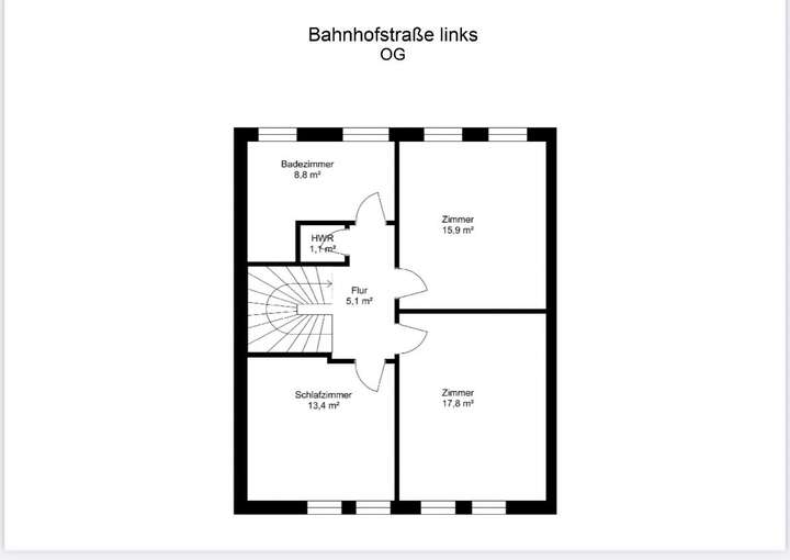 Grundriss Obergeschoss Haus 8D