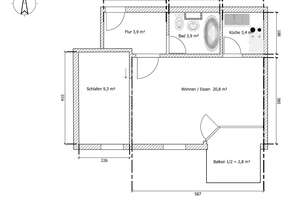 Stilvoll möblierte und helle 2-Zimmer-Wohnung mit Balkon und TG-Stellplatz in Bestlage – Schleißheimer Straße 162a, 80797 Neuschwabing, München – Vorschaubild 8