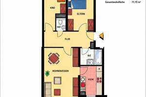 Moderne 3-Zimmer-Wohnung mit Loggia – 71,15 m² Wohlfühlfläche – 67071 Ruchheim, Ludwigshafen am Rhein – Vorschaubild 6