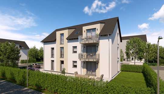 Bild von Massives Mehrfamilienhaus mit 3 Wohnungen in Fertigbauweise.