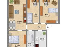 Für Familien 4RWE mit Balkon! – Paul-Flechsig-Straße 19, 4289 Meusdorf, Leipzig – Vorschaubild 3