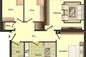 Demnächst frei! 4-Zimmer-Wohnung in Ibbenbüren – Rubensstraße 5, 49477 Ibbenbüren – Vorschaubild 2