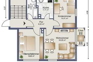 Gepflegte 3‑Zimmer‑Wohnung in der Rottenfeldstraße – Trier‑Süd – 54290 Süd, Trier – Vorschaubild 12