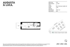 Domizil für Singles! Modernes 1-Zimmer-Apartment – Kurt-Viermetz-Straße 3d, 86150 Bahnhofs-, Bismarckviertel, Augsburg – Vorschaubild 11