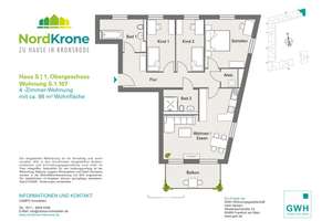 Neubau-Gebiet Hannover KRONSRODE: Einbauküche, Süd-Balkon, Fußbdnhzg, 2 Bäder, HWR, Lift, TG, Keller – Hinterm Heidbleek 6, 30539 Bemerode, Hannover – Vorschaubild 20