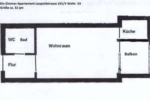 1-Zimmer Wohnung mit Balkon im 5. OG in München-Schwabing – Leopoldstraße 191, 80804 Münchner Freiheit, München – Vorschaubild 6