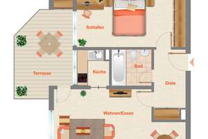 Vermietete 2-Zimmer-Wohnung mit Terrasse und Tiefgaragenstellplatz – in Bad Cannstatt – Die vollständige Adresse der Immobilie erhältst du vom Anbieter., 70372 Cannstatt-Mitte, Stuttgart – Vorschaubild 5
