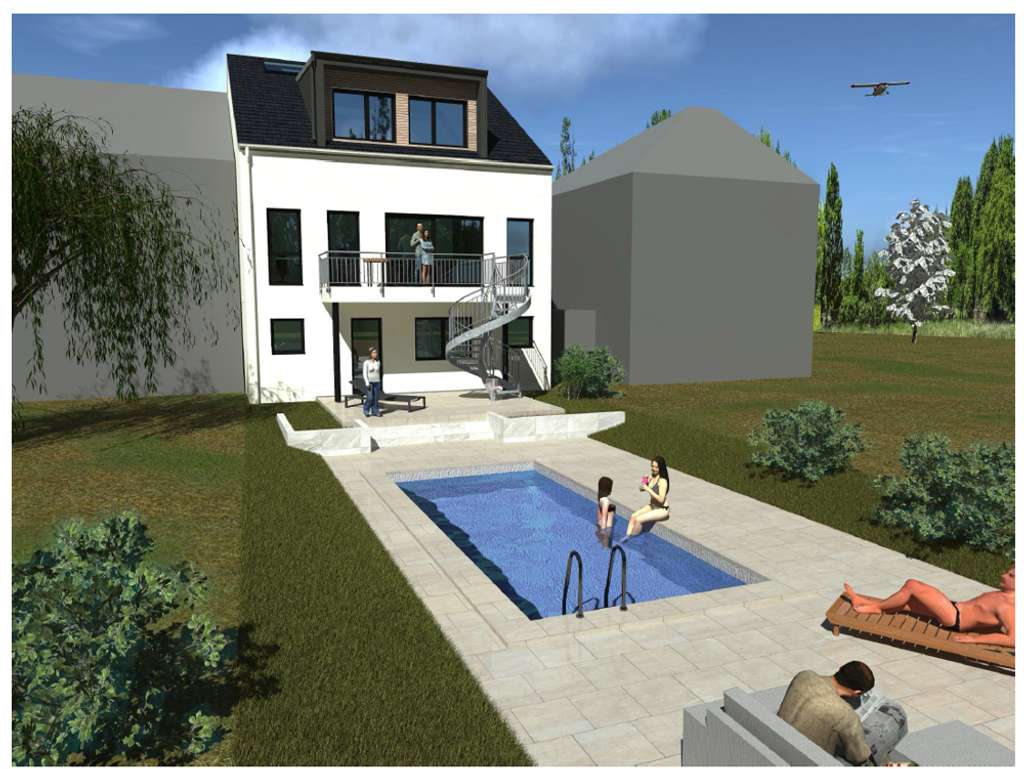 Exklusives Neubauobjekt nach Abriss–Ladengeschäft mit eleganter Wohnung und Pool In Köln-Lövenich