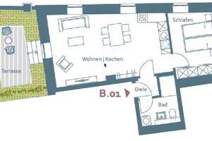 Moderne 2-Zimmer-Neubauwohnung mit Terrasse im Denkmal nahe Zwenkauer See – Rundkapellenweg 24l, 4249 Hartmannsdorf-Knautnaundorf, Leipzig – Vorschaubild 17