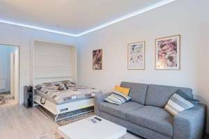 1-Raum-Apartment mit Südbalkon vollmöbliert / fully furnished 1-Room Apartment with sunny balcony – Flensburger Straße 19, 10557 Hansaviertel, Berlin – Vorschaubild 2