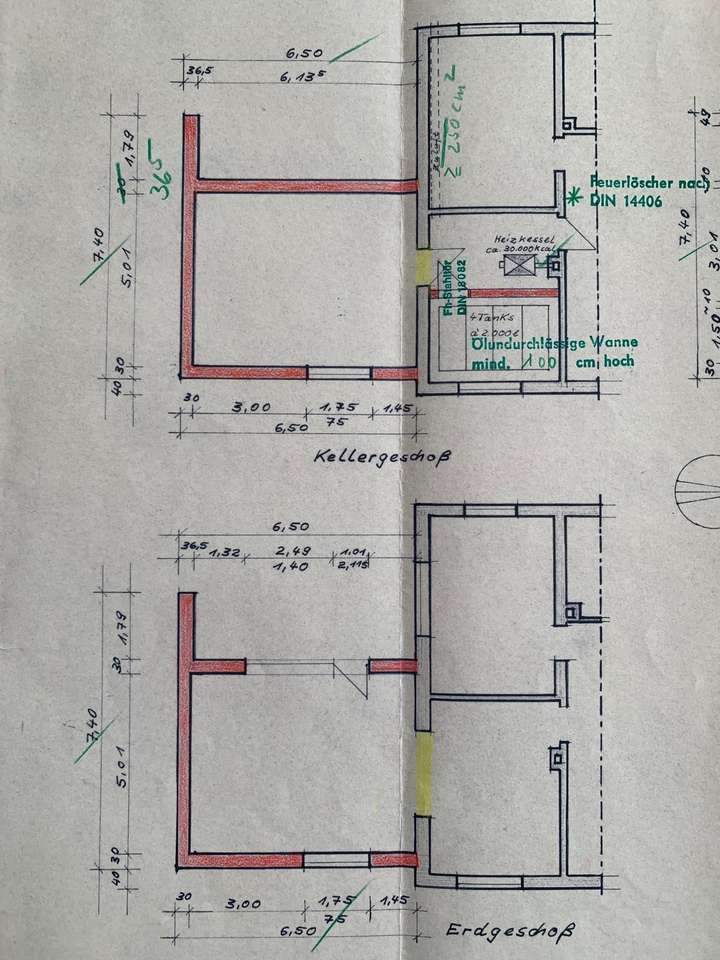 Grundriss Anbau EG und Keller