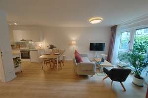 Modernes, vollmöbliertes 1,5-Zimmer-Apartment mit großer Terrasse in München-Neuhadern (U6-Nähe) – Wolkerweg 10, 81375 Neuhadern, München – Vorschaubild 2