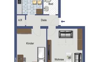 2-Zimmer-Wohnung mit Balkon in Düsseldorf Garath – Reinhold-Schneider-Straße 61, 40595 Garath, Düsseldorf – Vorschaubild 3