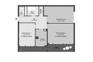 Sanierte, ruhige 3-Zimmer Wohnung mit sonnigem Balkon in Schwabing – Birnauerstraße 6, 80809 Am Luitpoldpark, München – Vorschaubild 5