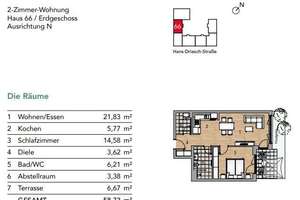 Exklusives Wohnen: 2-Raum-Apartment im Neubau unmöbliert – Hans-Driesch-Straße 66, 4179 Leutzsch, Leipzig – Vorschaubild 10
