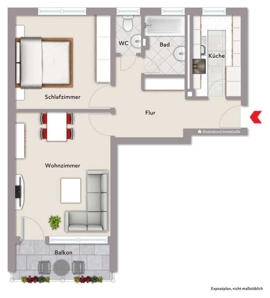 Immobilie in Bad Wörishofen - Vermietete 2-Zimmer-Wohnung in Bad Wörishofen - Bild 2