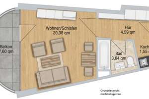 Traumhafte 1-Zimmer-Wohnung mit atemberaubender Aussicht – Die vollständige Adresse der Immobilie erhältst du vom Anbieter., 86159 Antonsviertel, Augsburg – Vorschaubild 11