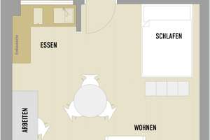 Stylische 1-Zimmer-Wohnung mit Balkon in Pempelfort