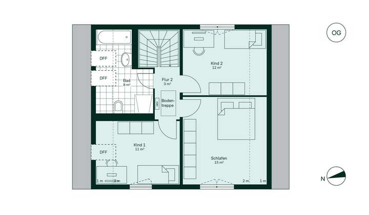 Geräumiges Obergeschoss mit...