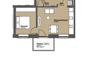 KRONSRODE | NEUBAU | Moderne 2-Zimmer-Wohnung mit Balkon und Einbauküche (optional) – Rosalind-Franklin-Allee  20, 30539 Bemerode, Hannover – Vorschaubild 7