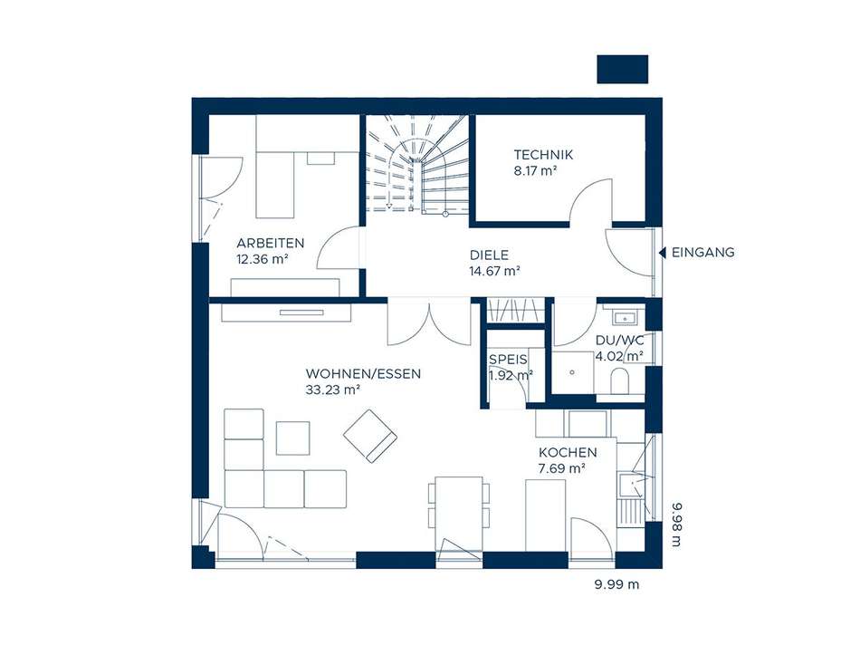 Raumaufteilung Erdgeschoß