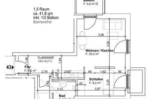 * helle 1,5-Raumwohnung mit Balkon in beliebter Lage - ID - 6680 * – Die vollständige Adresse der Immobilie erhältst du vom Anbieter., 1219 Leubnitz-Neuostra, Dresden – Vorschaubild 2