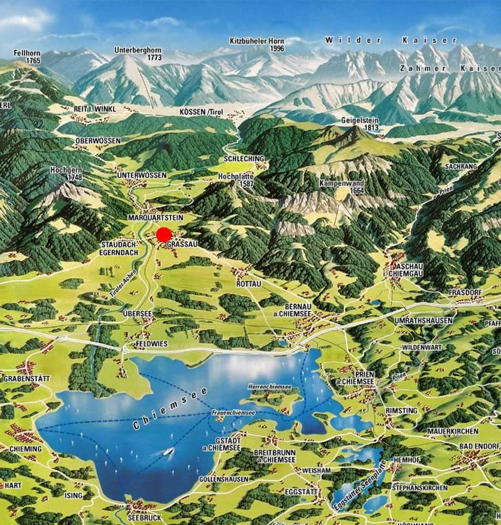 Immobilie in Grassau - Provisionsfrei: 2-Zimmer-Whg. mit 2 Süd-Loggien, Schwimmbad, Sauna, Aufzug, Tiefgarage - Bild 1