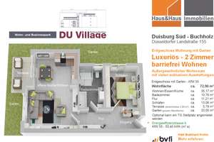 #DUISBURG-BUCHHOLZ - barrierefreie EG Wohnung mit Garten, 2 Zimmer, gehobene Ausstattung – Düsseldorfer Landstraße 155, 47249 Buchholz, Duisburg – Vorschaubild 2