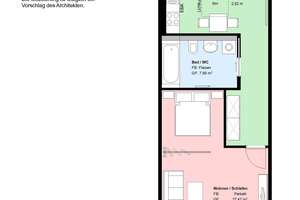 * 1 Zimmer * Wohnküche mit EBK * Bad mit Wanne * großer Balkon * Parkett * – Wasserburger Landstr. 8, 81825 Gartenstadt Trudering, München – Vorschaubild 9