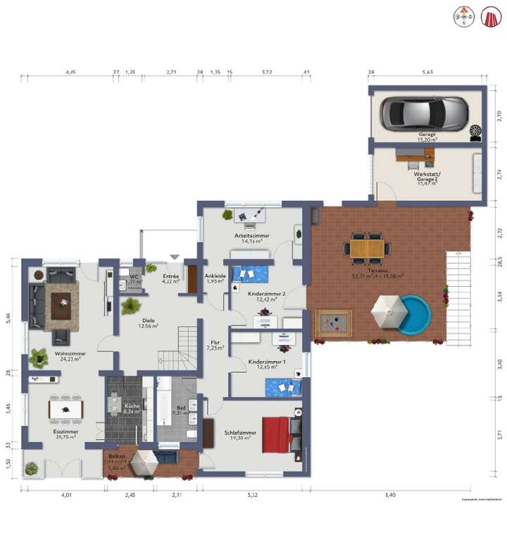 Grundriss obere Wohnebene