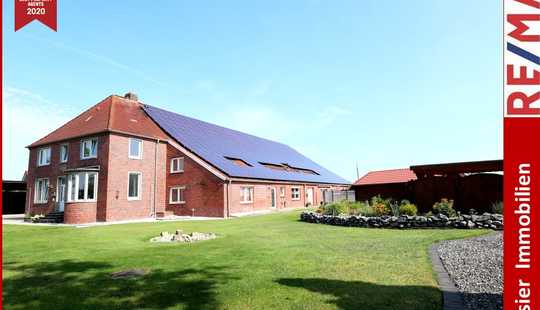 Bild von Gulfhof * Pferdehof * Resthof * Bauernhof * Ostfriesland * Kanallage * 2 WE * PV-Anlage *