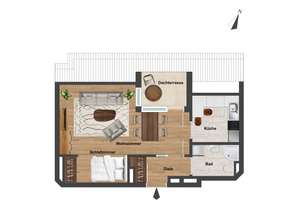 Gepflegte & clever geschnittene 1,5-Zimmer-Wohnung mit Terrasse im Dachgeschoss in ruhiger Lage – Die vollständige Adresse der Immobilie erhältst du vom Anbieter., 4329 Heiterblick, Leipzig – Vorschaubild 23