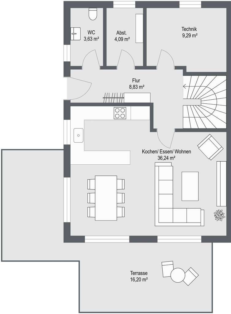 Immobilie in Adlkofen - KfW-55 Neubau - Großzügige Doppelhaushälfte mit zwei Bädern!!! - Bild 4