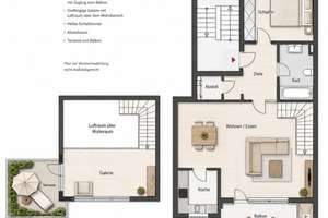 ⭐ Preis reduziert –  Maisonette mit Galerie, Südwest-Balkon und Dachterrasse, TG  Brüser Berg