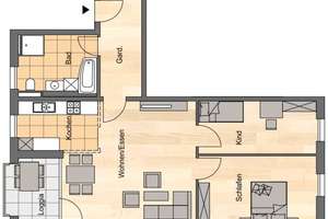 3 Raum-Wohnung mit Loggia (Balkon), Badewanne+Dusche, Bezug ab 01.08.2026 – Rowena-Morse-Str. 24, 7743 Zwätzen, Jena – Vorschaubild 8
