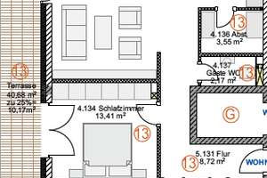 3 Zimmer- Penthousewohnung | KÜCHE | Badezimmer | Große Terrasse | Gäste-WC | Keller | GARAGE-DP – 67059 West, Ludwigshafen am Rhein – Vorschaubild 16