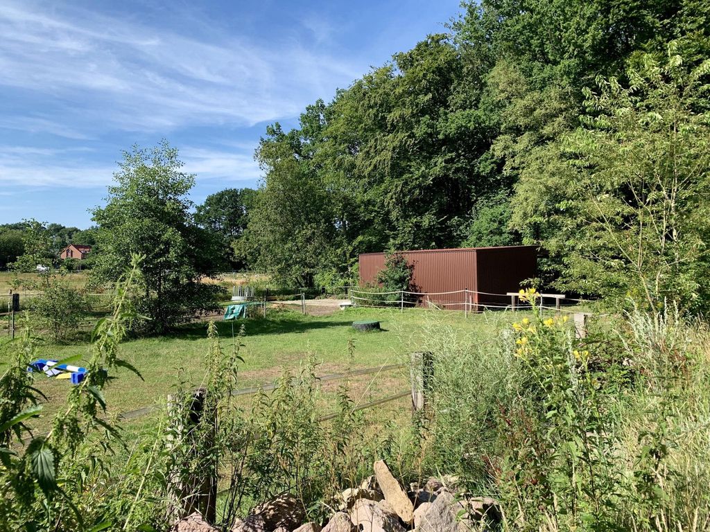NATUR PUR! Waldgrundstück mit Hütte, Teich und Wiese mit Stall