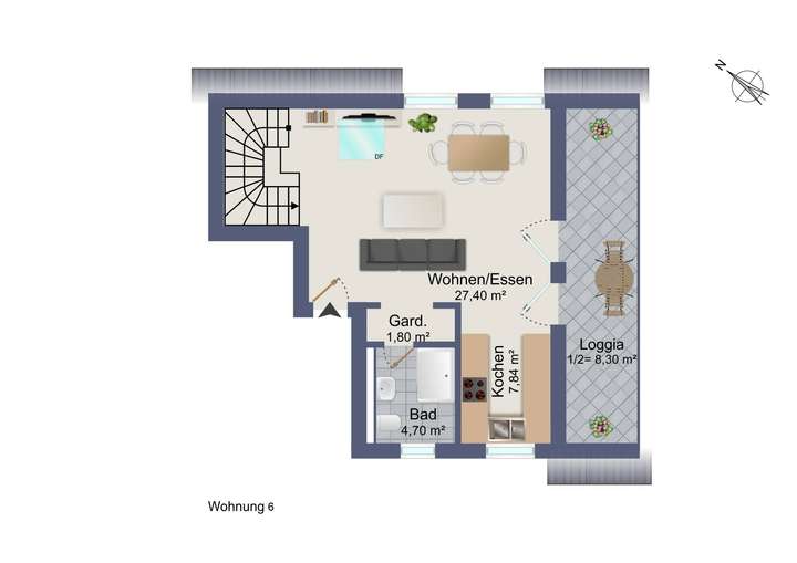 Grundriss Whg 6 - DG