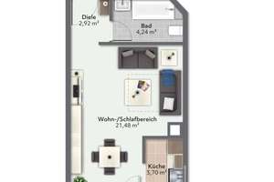 Möbliert, kompakt & zentral: Helle 1,5-Zimmer-Wohnung in München-Laim – Die vollständige Adresse der Immobilie erhältst du vom Anbieter., 80689 St. Ulrich, München – Vorschaubild 2