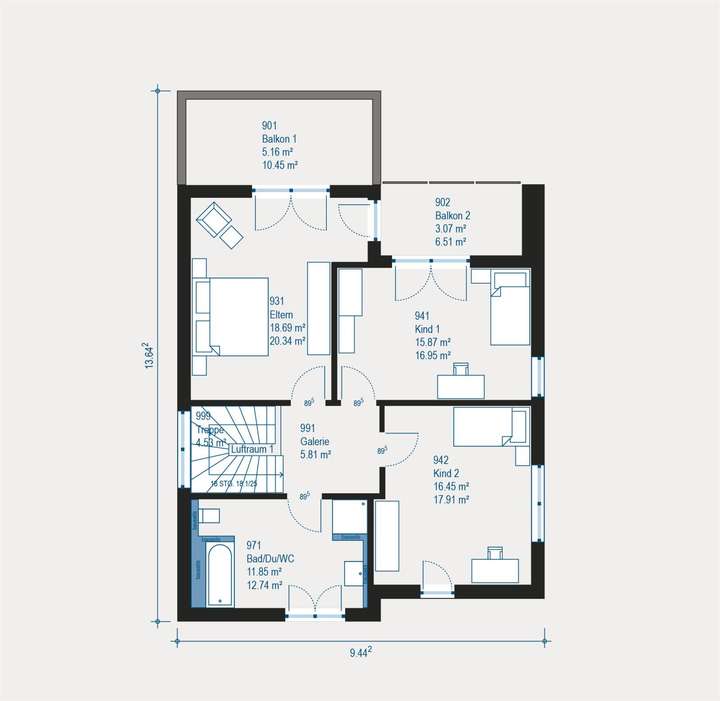 Grundriss Obergeschoss