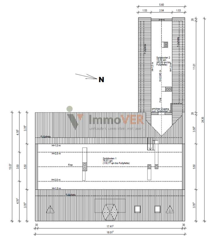 Grundriss Spitzboden