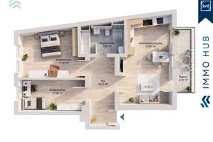 ++ Aufzug, Balkon, Stellplatz! Stilvolle 3-Zimmerwohnung mit Balkon, Fußbodenheizung & Carport ++ – 4129 Eutritzsch, Leipzig – Vorschaubild 11