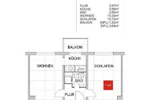 Schöner Wohnen: 2-Raumwohnung mit Dusche und Balkon! – Niederseidewitzer Weg 14, 1257 Dresden – Vorschaubild 2