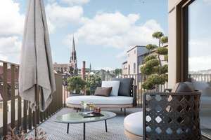 Isarwohnung mit Museumsblick, ca. 30 m² Dachterrasse und Balkon