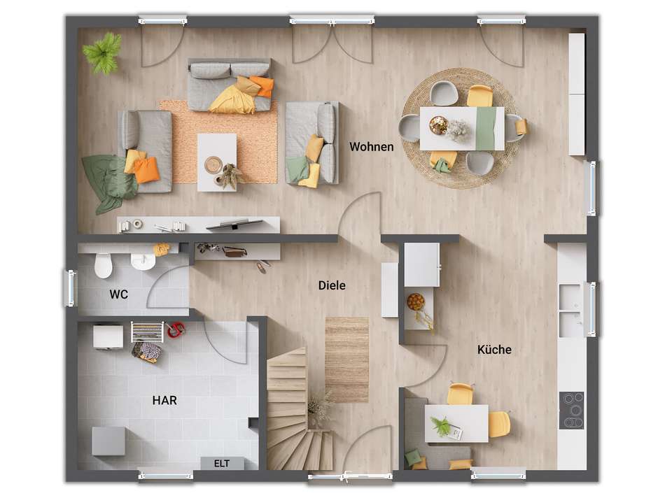 Grundrissbeispiel EG EFH