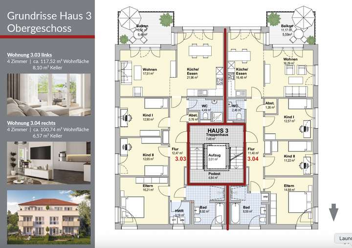 Grundrisse Haus 3 OG