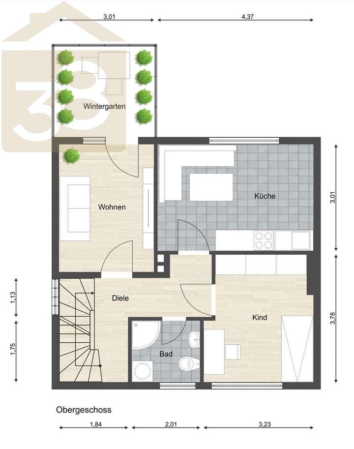 Grundriss Obergeschoss