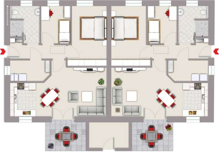 Grundriss Doppelhaus