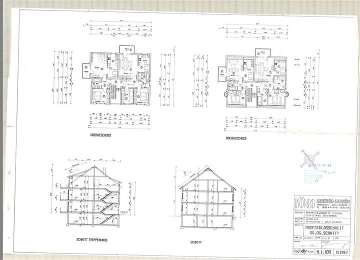 Grundriss DG, OG und Schnitt